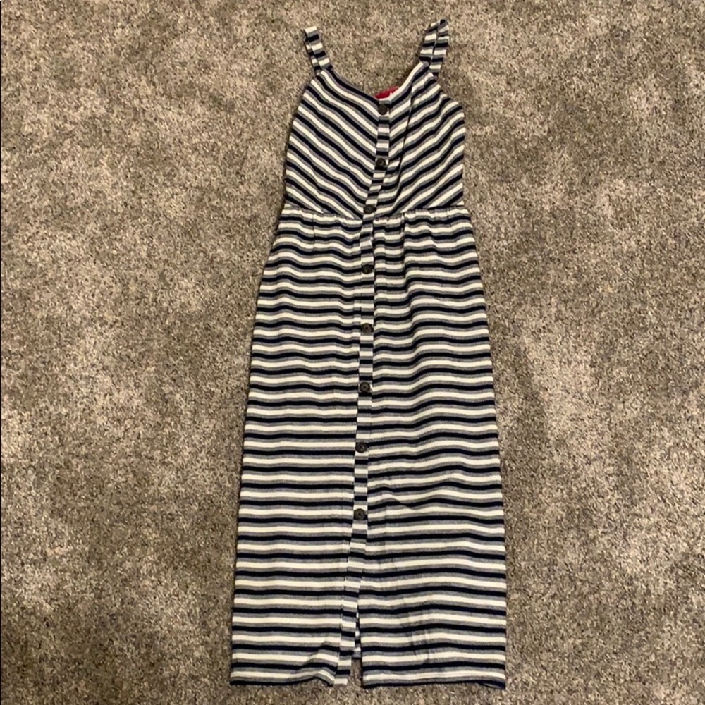 Midi length striped dress